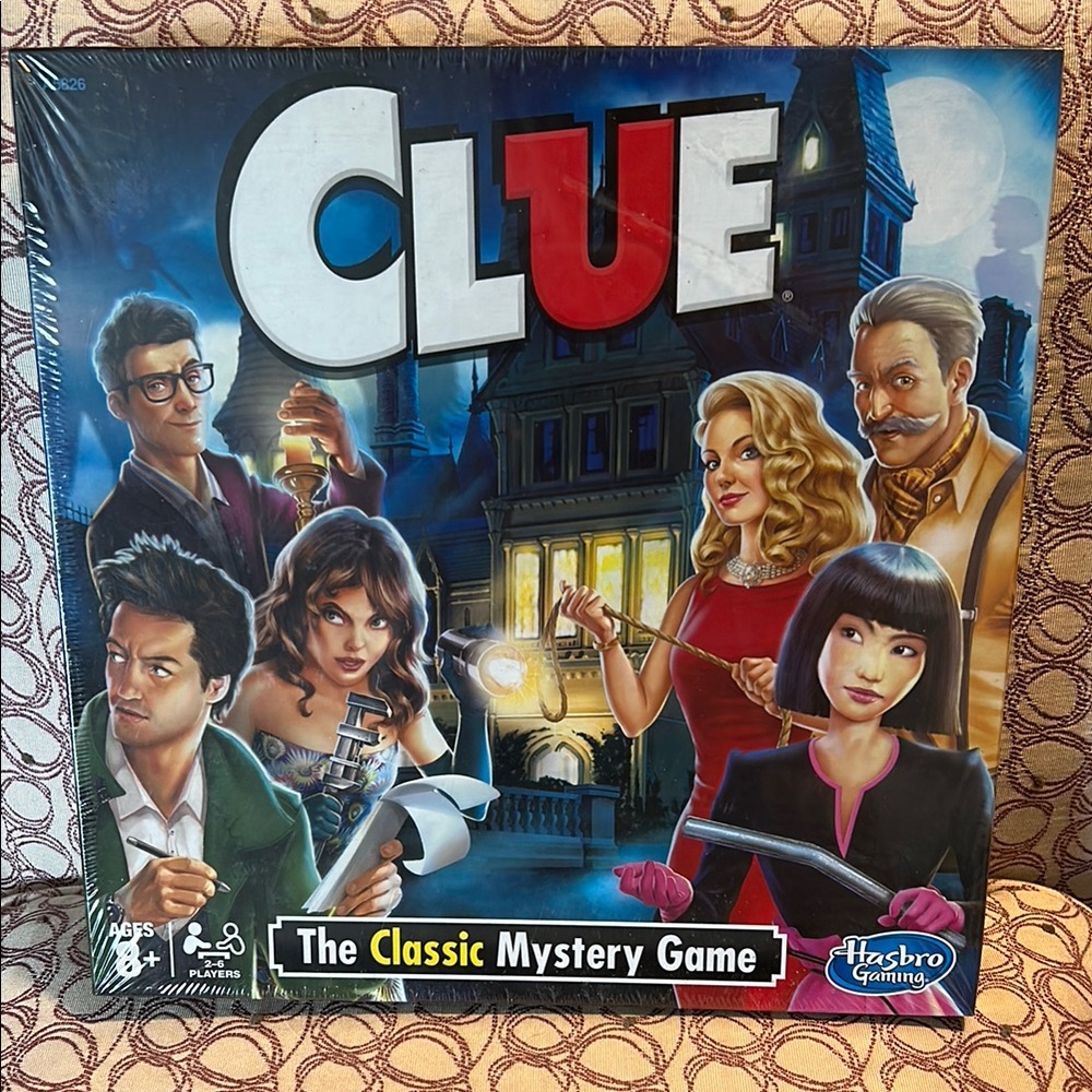 Hasbro Clue Board Game Red and Blue